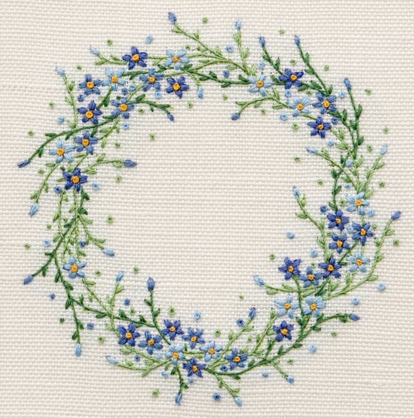 Forget Me Not Floral Embroidery - Makenstitch
