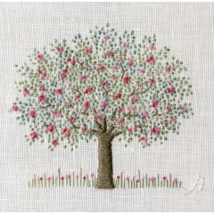 Apple Blossom Tree. Hand embroidery