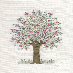 Apple Blossom Tree. Hand embroidery