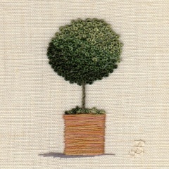 Topiary Tree. Hand Embroidery 